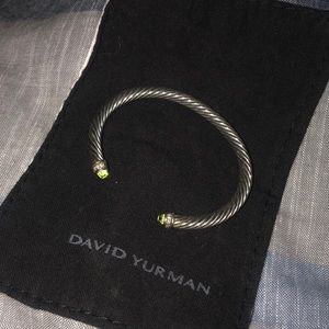 David Yurman cable bracelet peridot/diamonds 5mm
